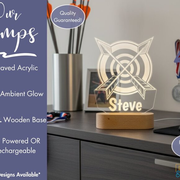 Personalized Archery LED Lamp – Perfect Gift and Room Decor - Picture 3 of 8